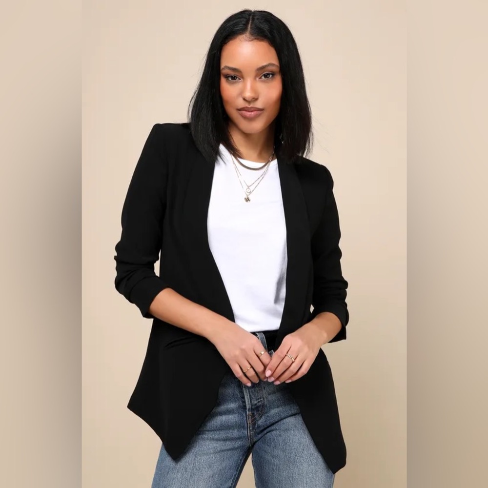 Miss Punctuality Black Lightweight Blazer - lulus - XL